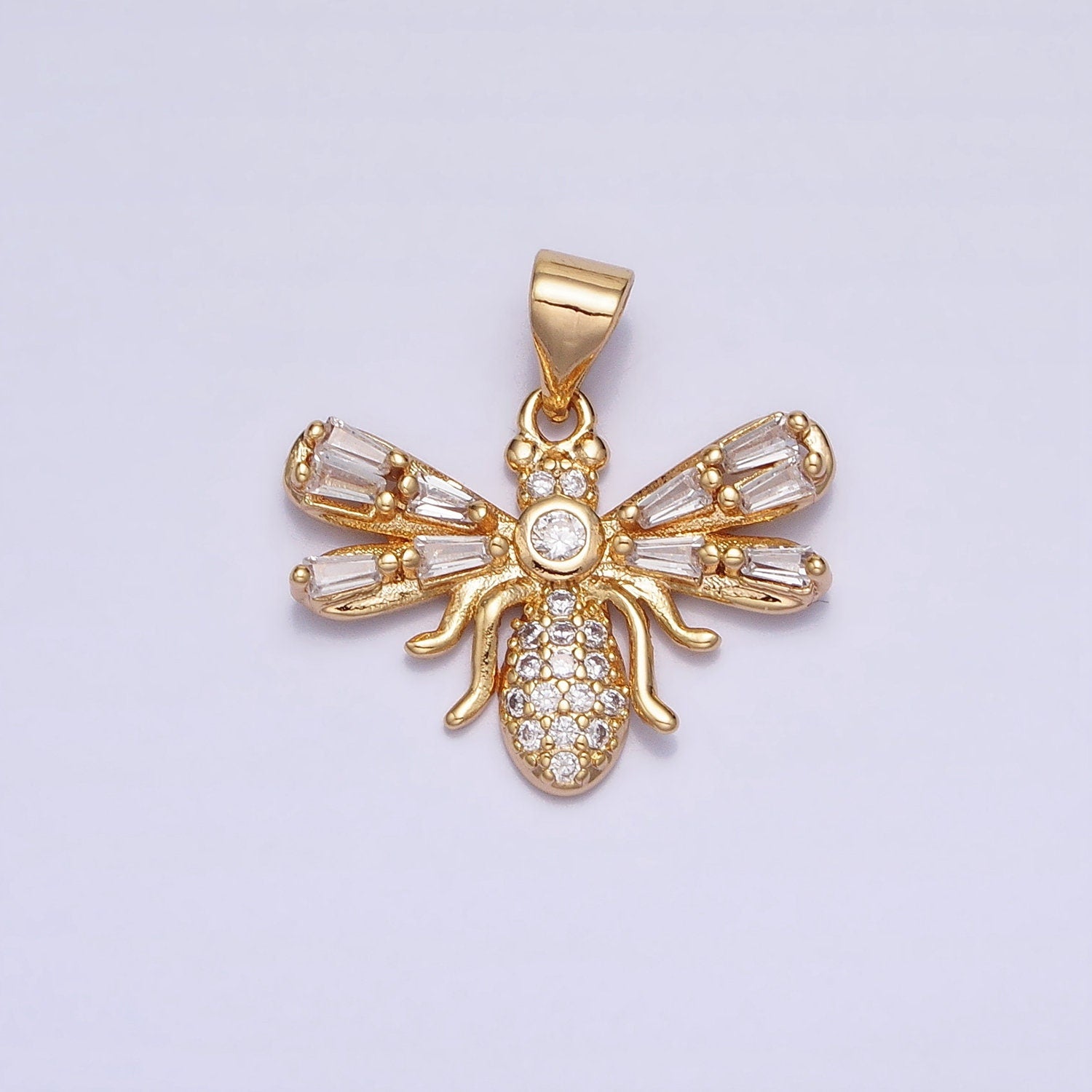 16K Gold Filled Fly Charm Insect Pendant Spirit Animal Micro Pave Mosquito Charm Pendant AA382 AA383