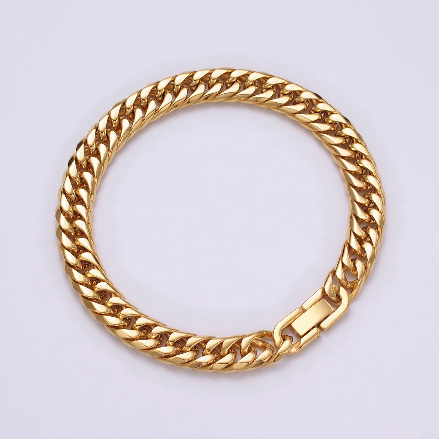 Miami Cuban Link Chain Bracelet 24k Gold Plated Hip Hop Stainless Steel 8mm-11mm Thick Bracelet for Men Father Day Gift Boy Friend Jewelry