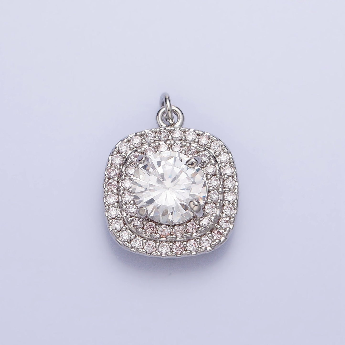 Clear Zirconia Cubic Pave 16K Gold Filled Charm, CZ Pendant ,Square Cubic Mini Pendant, Dainty Bracelet Earring Necklace Charm AC389