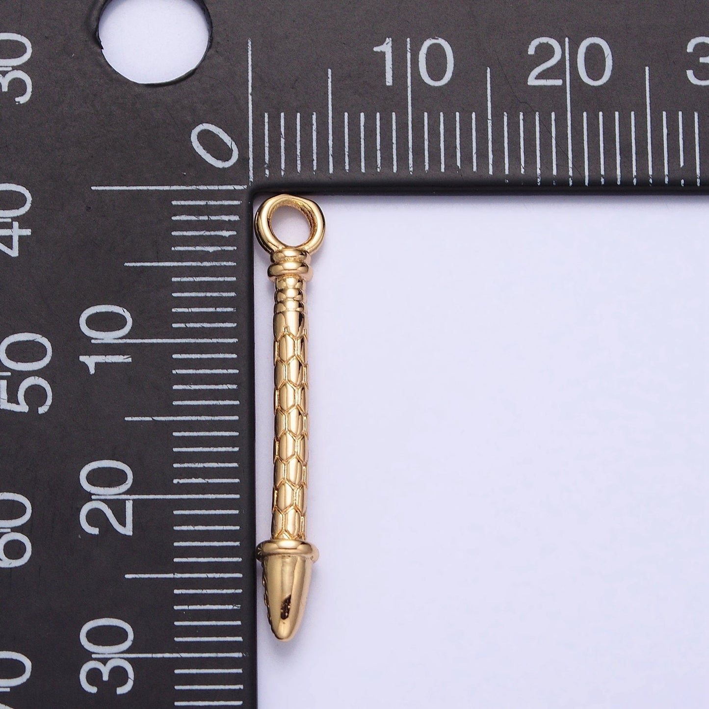 Gold, Silver Spear Charm Textured Micro Paved CZ Arrow Add-On Charm | AC681 AC682