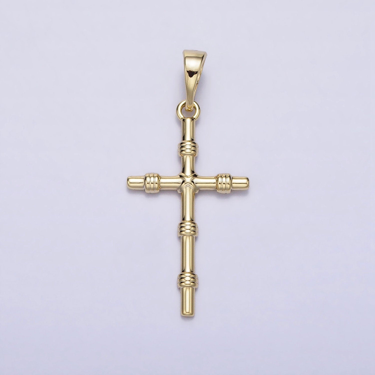 Dainty Cross Pendant Slim Gold Cross Charm add on Charm for Rosary Religious necklace earring Supply AA297