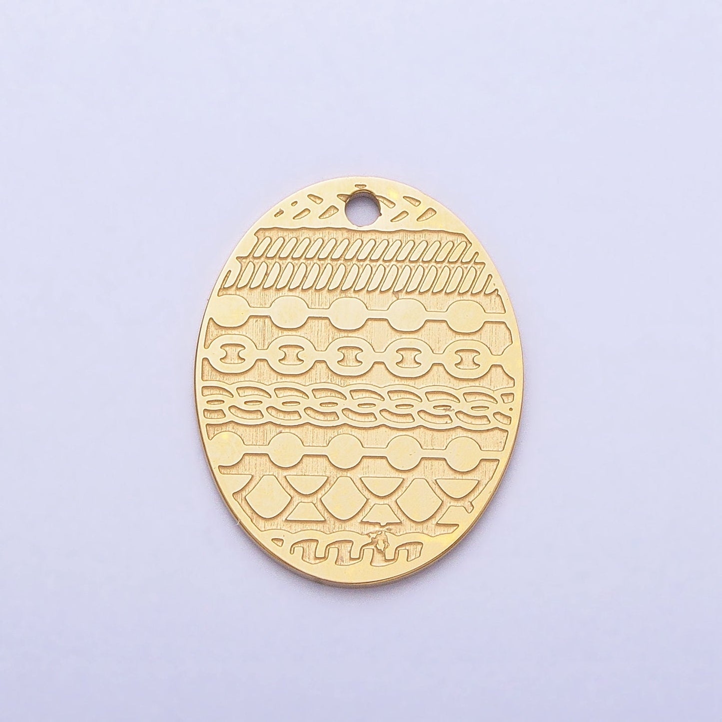 Stainless Steel Easter Egg Charm Pattern Egg Pendant Laser Cut Findings Lead Nickel Free Tarnish Resistant Charm P-895