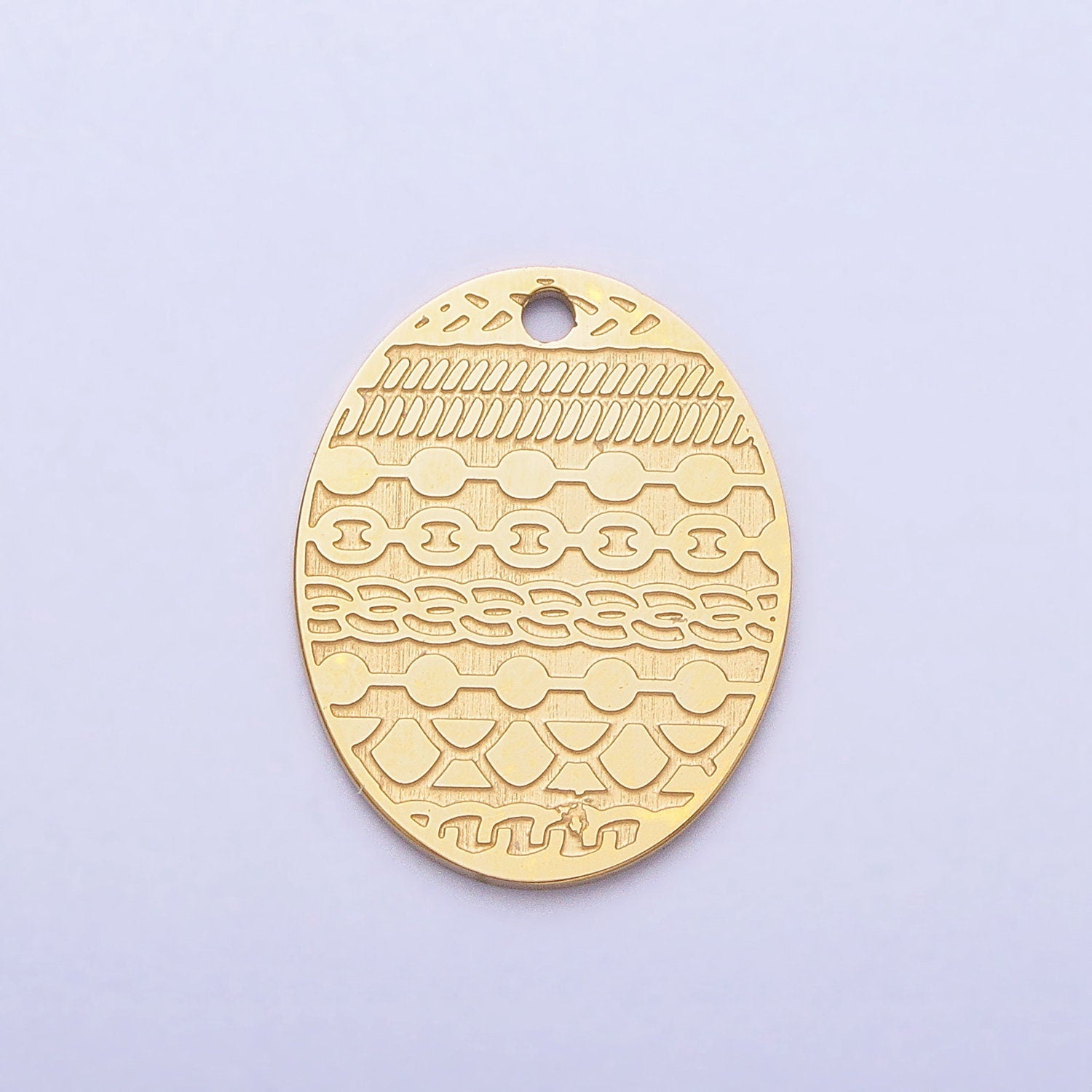 Stainless Steel Easter Egg Charm Pattern Egg Pendant Laser Cut Findings Lead Nickel Free Tarnish Resistant Charm P-895