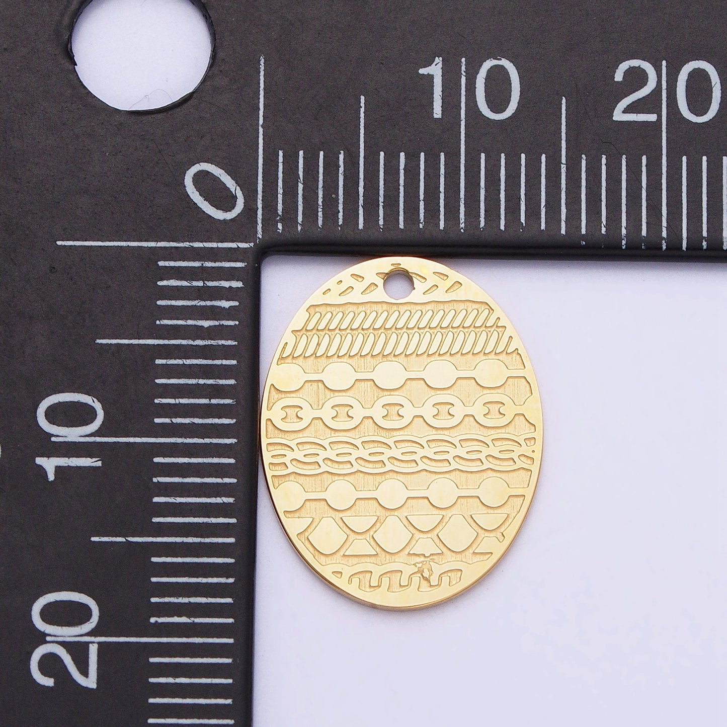 Stainless Steel Easter Egg Charm Pattern Egg Pendant Laser Cut Findings Lead Nickel Free Tarnish Resistant Charm P-895