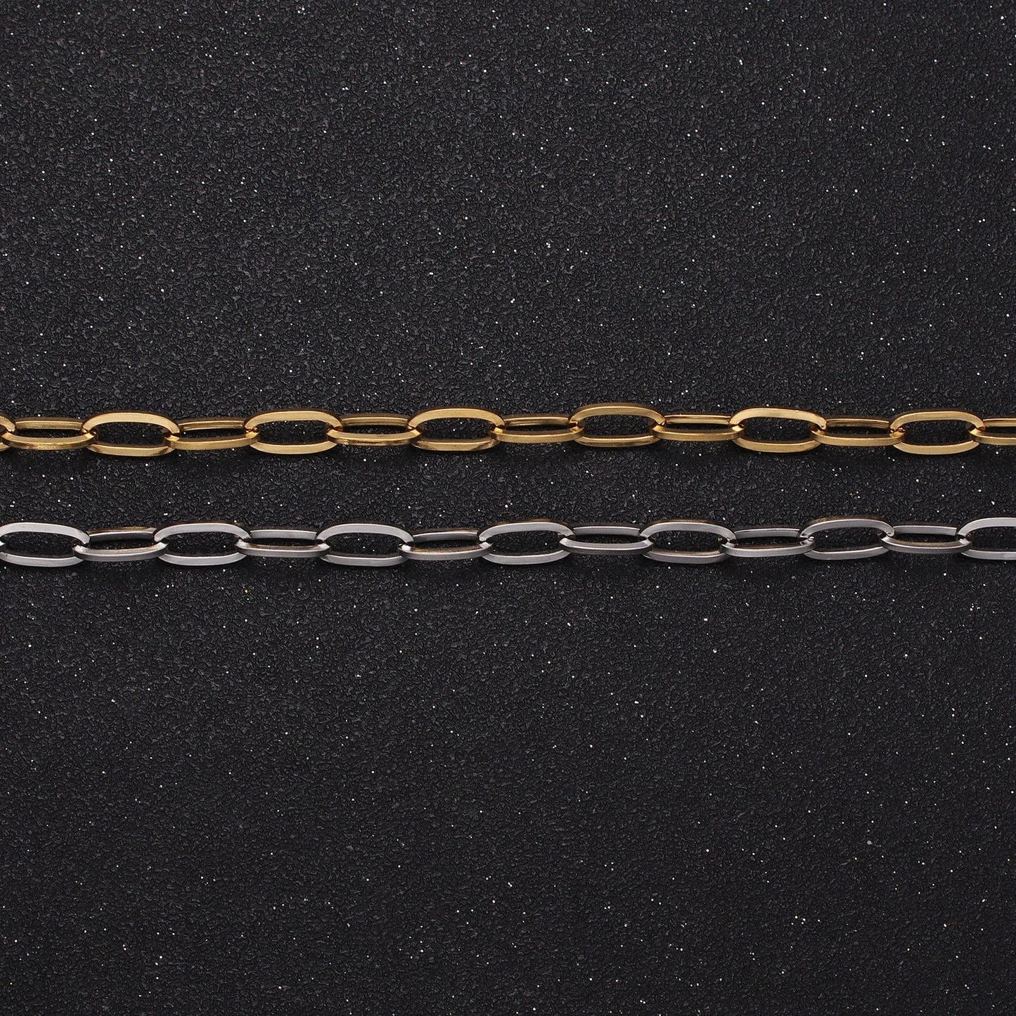 Stainless Steel 4.8x10mm Paperclip Unfinished Chain by Yard Tarnish Free Wholesale Chain for Necklace Bracelet Supply | ROLL-1358 ROLL-1359