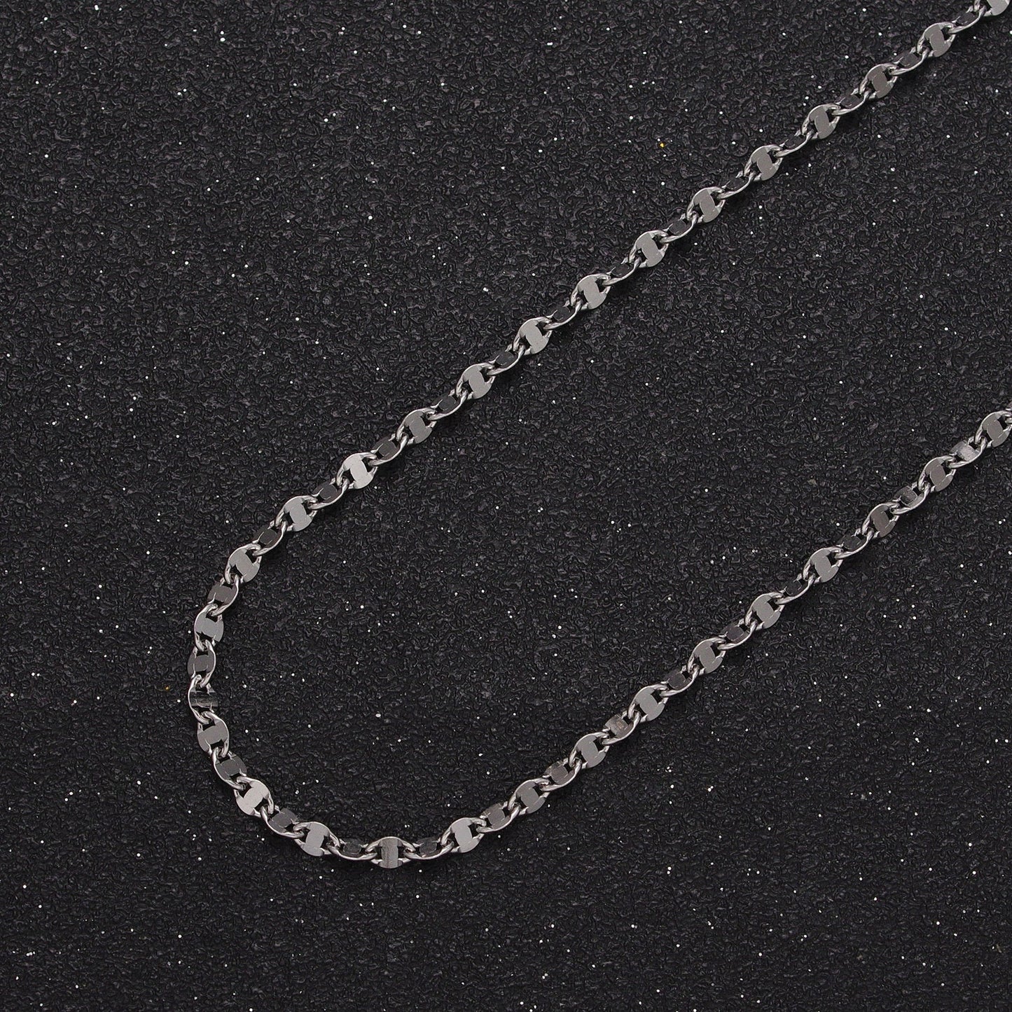 Dainty Mariner Link Chain Stainless Steel 2.5mm Anchor Unfinished Chain by Yard Lead Nickel Free Tarnish Free | ROLL-1352 ROLL-1353