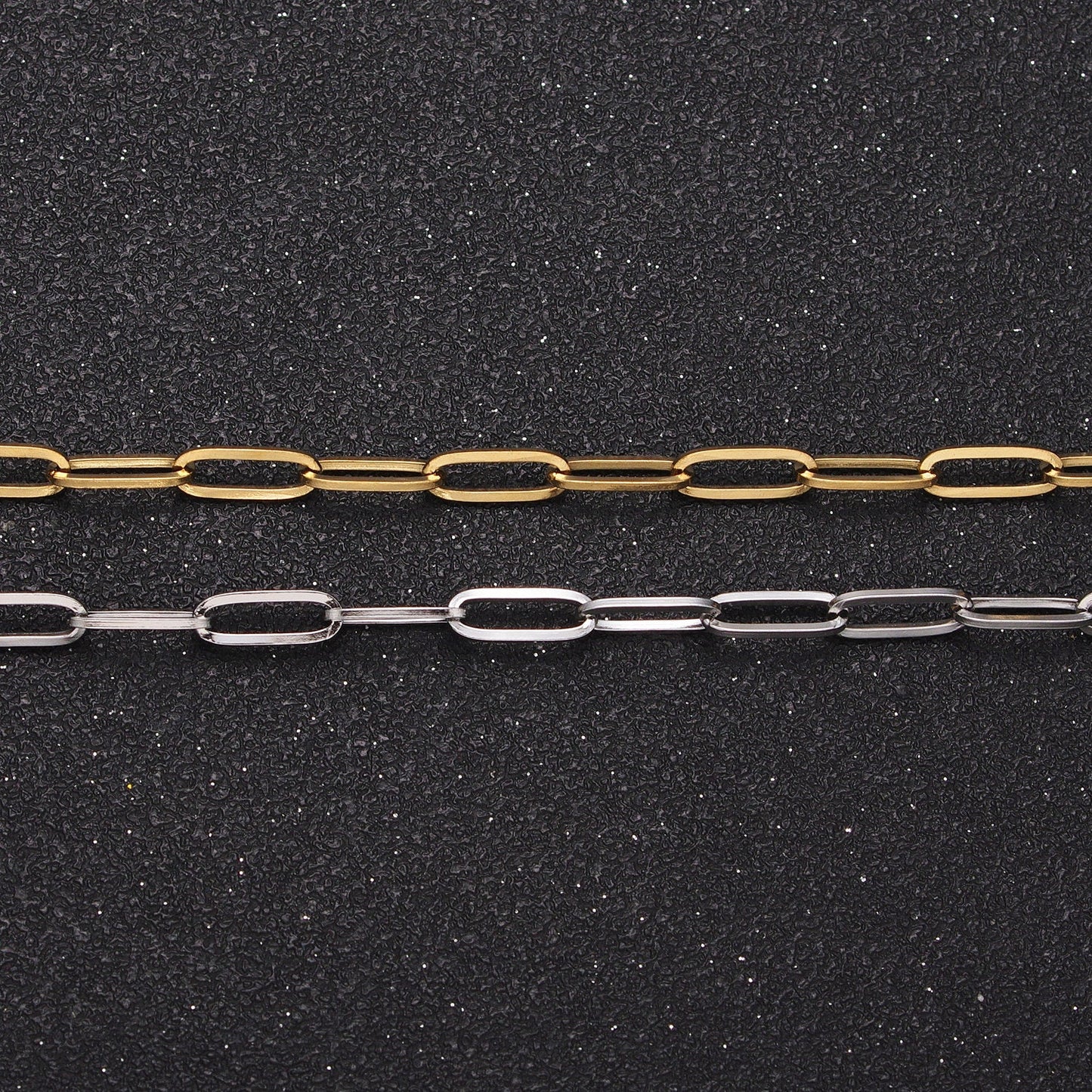 Stainless Steel 3.5x9.5mm Paperclip Unfinished Chain by Yard Tarnish Free Wholesale Chain for Necklace Bracelet Supply | ROLL-1354 ROLL-1355