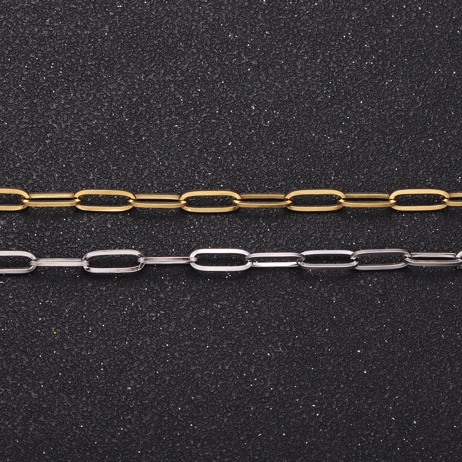 Stainless Steel 3.5x9.5mm Paperclip Unfinished Chain by Yard Tarnish Free Wholesale Chain for Necklace Bracelet Supply | ROLL-1354 ROLL-1355