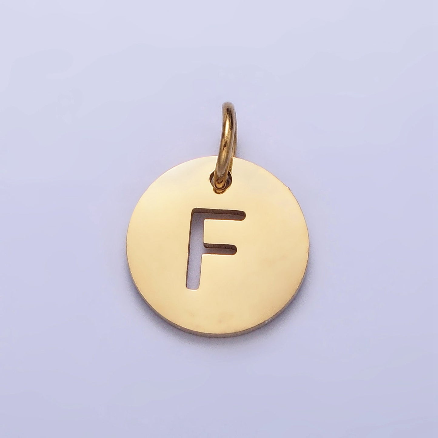 Small Stainless Steel Round Initial Alphabet Personalized Mini Add-On Charm in Gold Tarnish Free Lead Nickel Free Jewelry | A403-A415