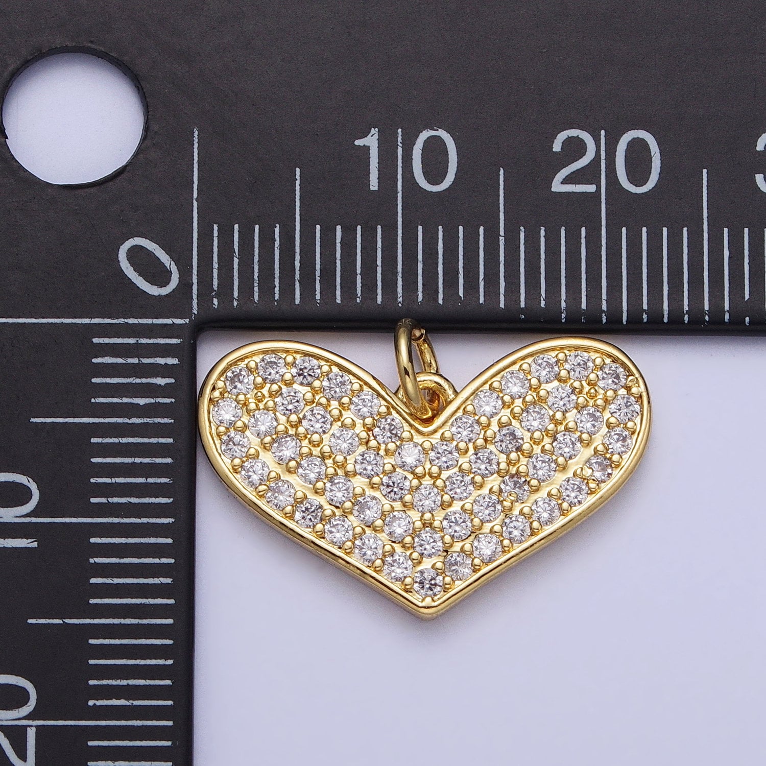 Dainty Gold Micro Pave Heart Pendant Charm for Mother Day Handmade Jewelry Inspired CZ Heart Charm AC354
