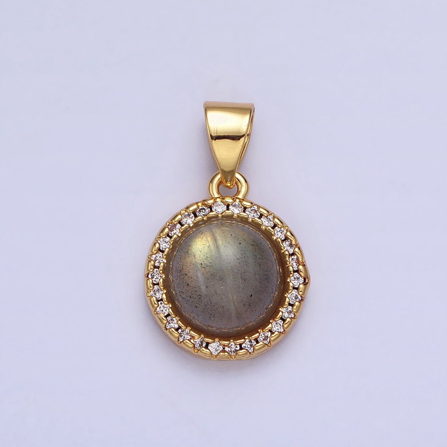 24K Gold Filled Rose Quartz, Aventurine, Labradorite, Blue Agate, Amethyst Square Pendant Geometric Jewelry Charm | AA183