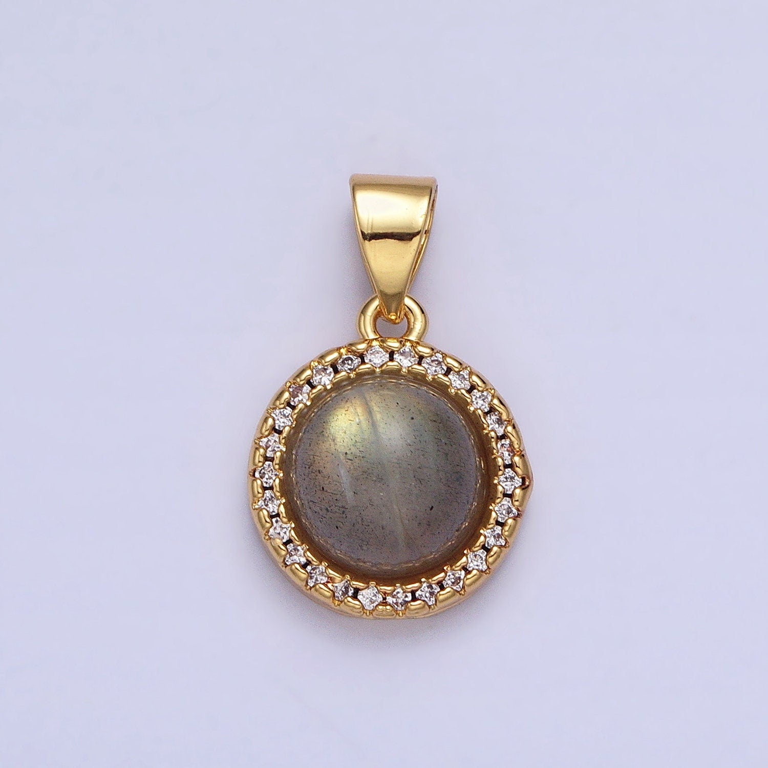 24K Gold Filled Rose Quartz, Aventurine, Labradorite, Blue Agate, Amethyst Square Pendant Geometric Jewelry Charm | AA183