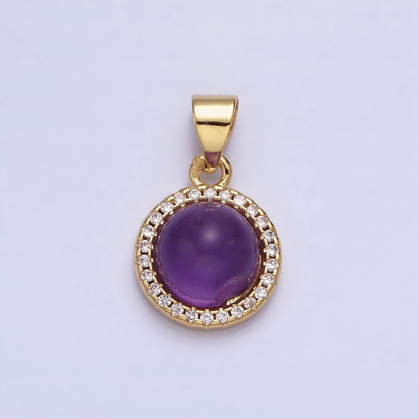 24K Gold Filled Rose Quartz, Aventurine, Labradorite, Blue Agate, Amethyst Square Pendant Geometric Jewelry Charm | AA183