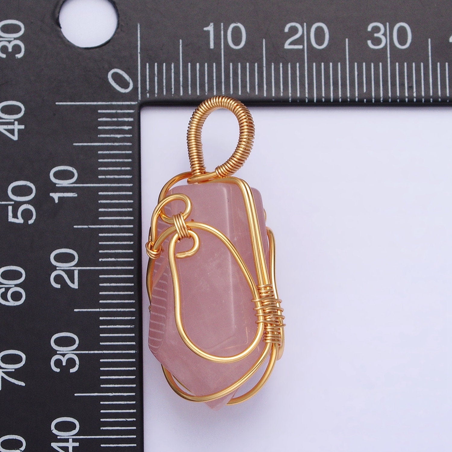 Handmade Crystal Wire Wrapped Necklaces Pendant Rose Quartz Gold Fill Healing Stone Chakra Point Birthstone Gemstone Necklaces Charm AA223