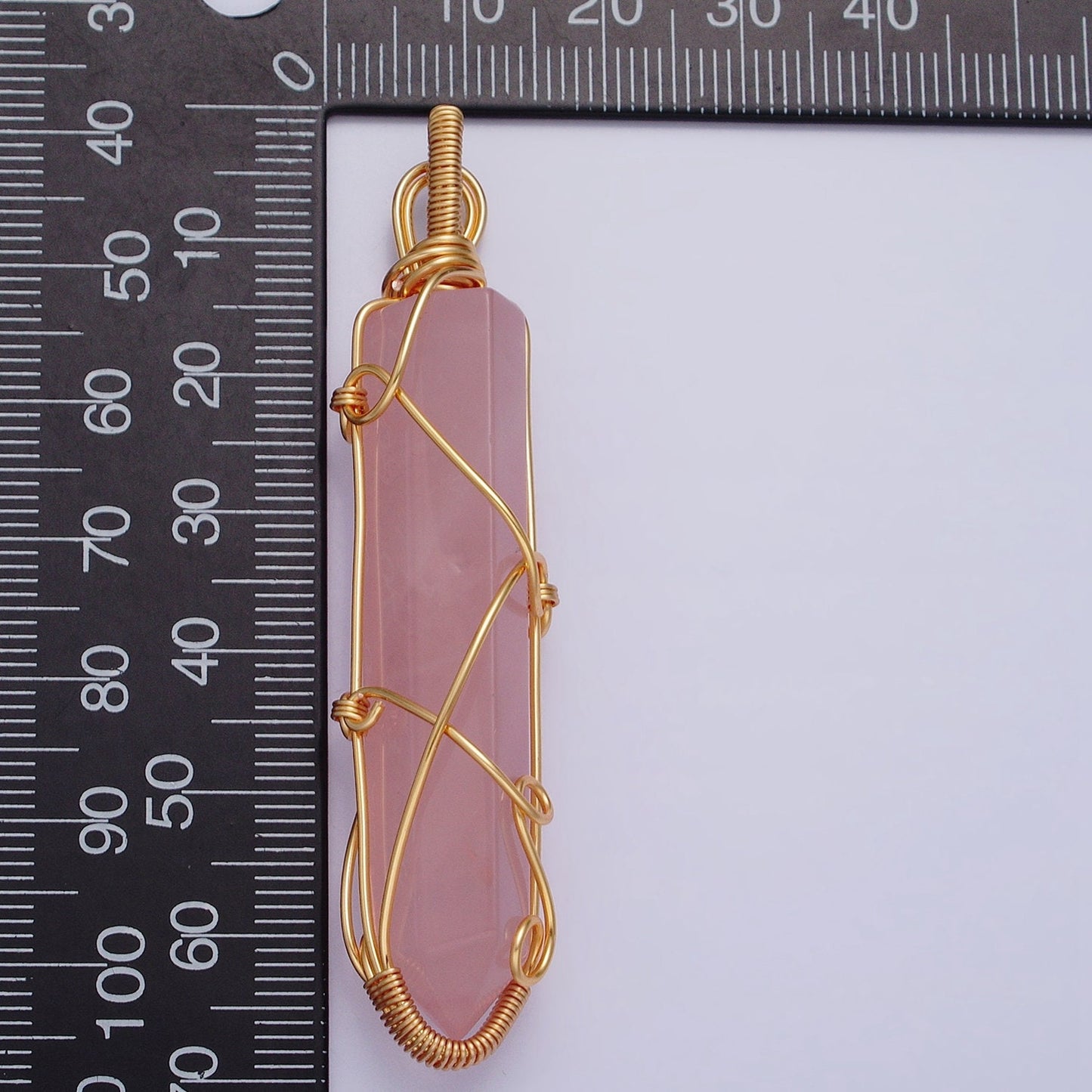Handmade Crystal Wire Wrapped Necklaces Pendant Rose Quartz Gold Fill Healing Stone Chakra Point Birthstone Gemstone Necklaces Charm AA224