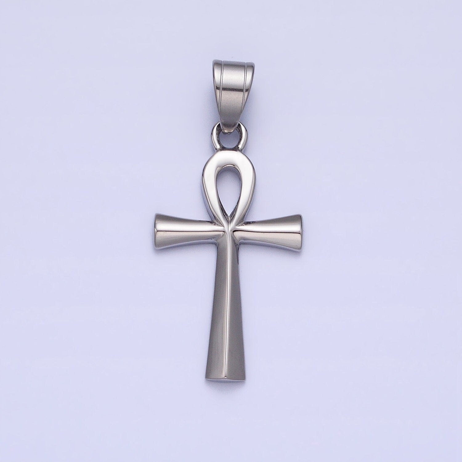 Large Ankh Stainless Steel Cross Pendant, Egyptian Charm Statement Religious Jewelry Findings J808