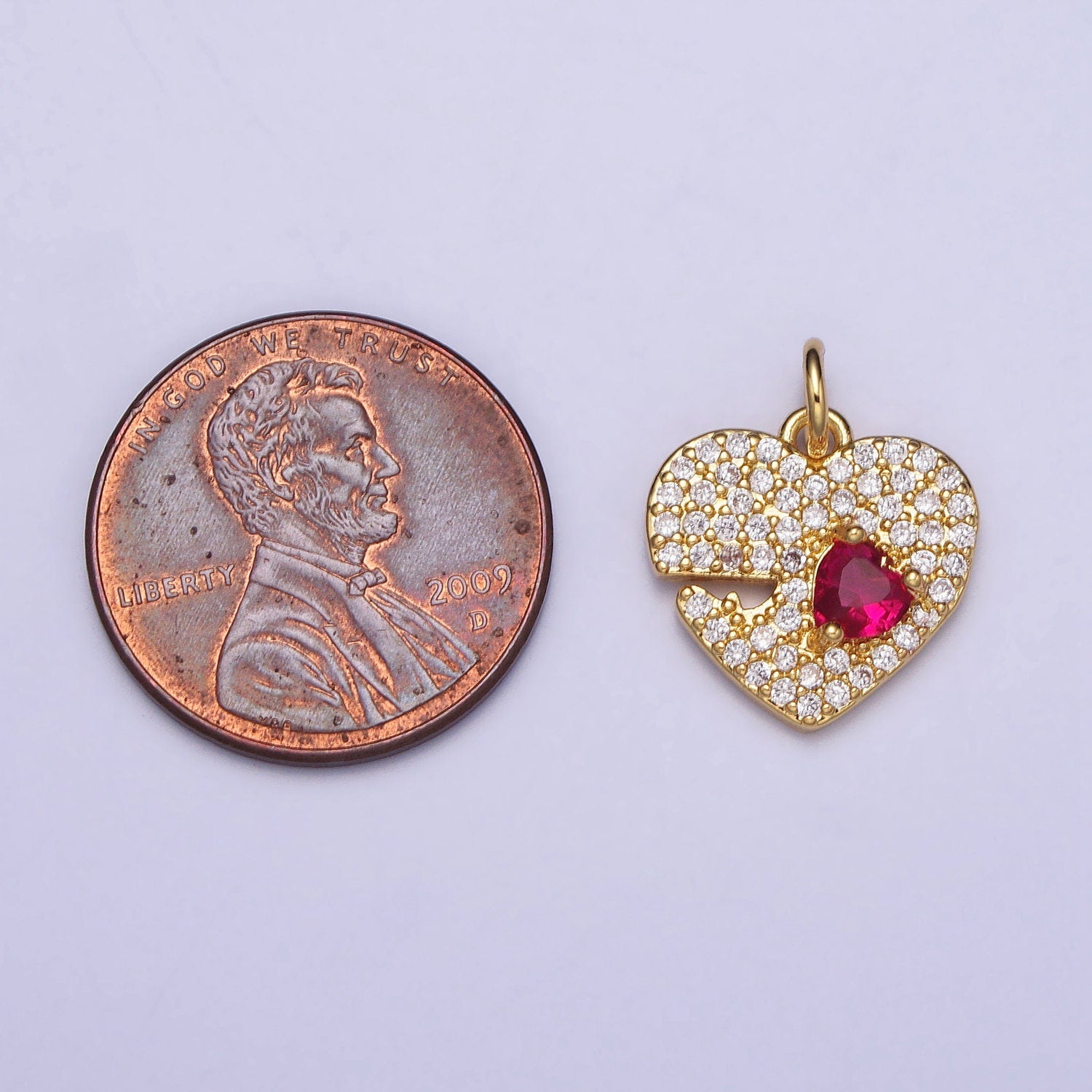 Mini Heart Pendant Fuchsia Cubic Charm, Jewelry suppliers Micro Pave Love Pendant Finding for Necklace Bracelet Supply AC666