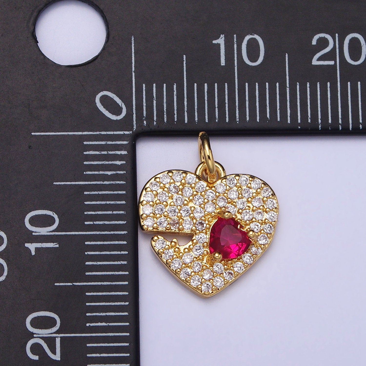 Mini Heart Pendant Fuchsia Cubic Charm, Jewelry suppliers Micro Pave Love Pendant Finding for Necklace Bracelet Supply AC666
