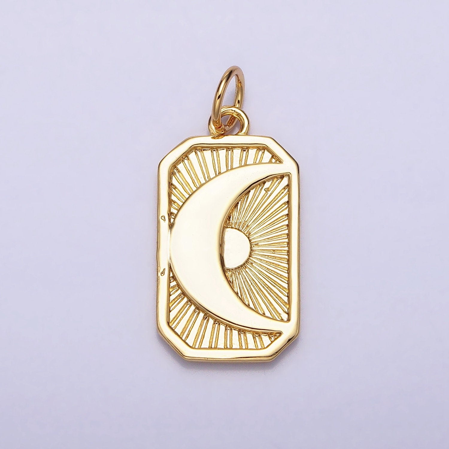 Dainty Tag Pendant Celestial Jewelry Necklace Component Supply Gold Silver Crescent Moon Celestial Charm Jewelry AC591