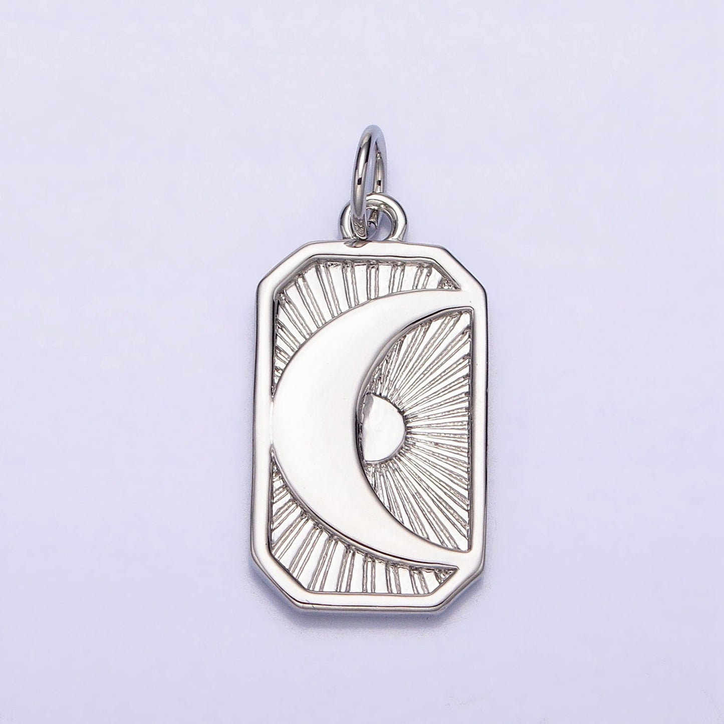 Dainty Tag Pendant Celestial Jewelry Necklace Component Supply Gold Silver Crescent Moon Celestial Charm Jewelry AC591
