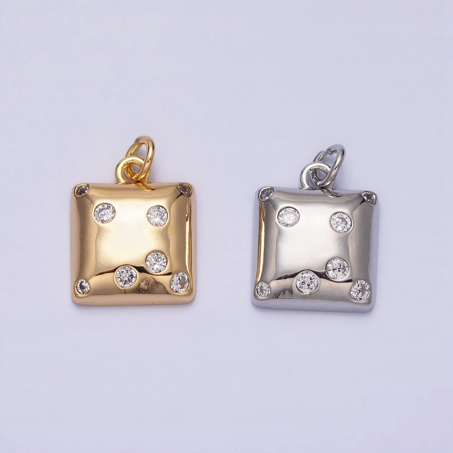 Gold Charm, Bubble Charm, Bubble Pendant, Bubble Square Charm, Tiny Bubble Charm 16k Gold Filled AC471