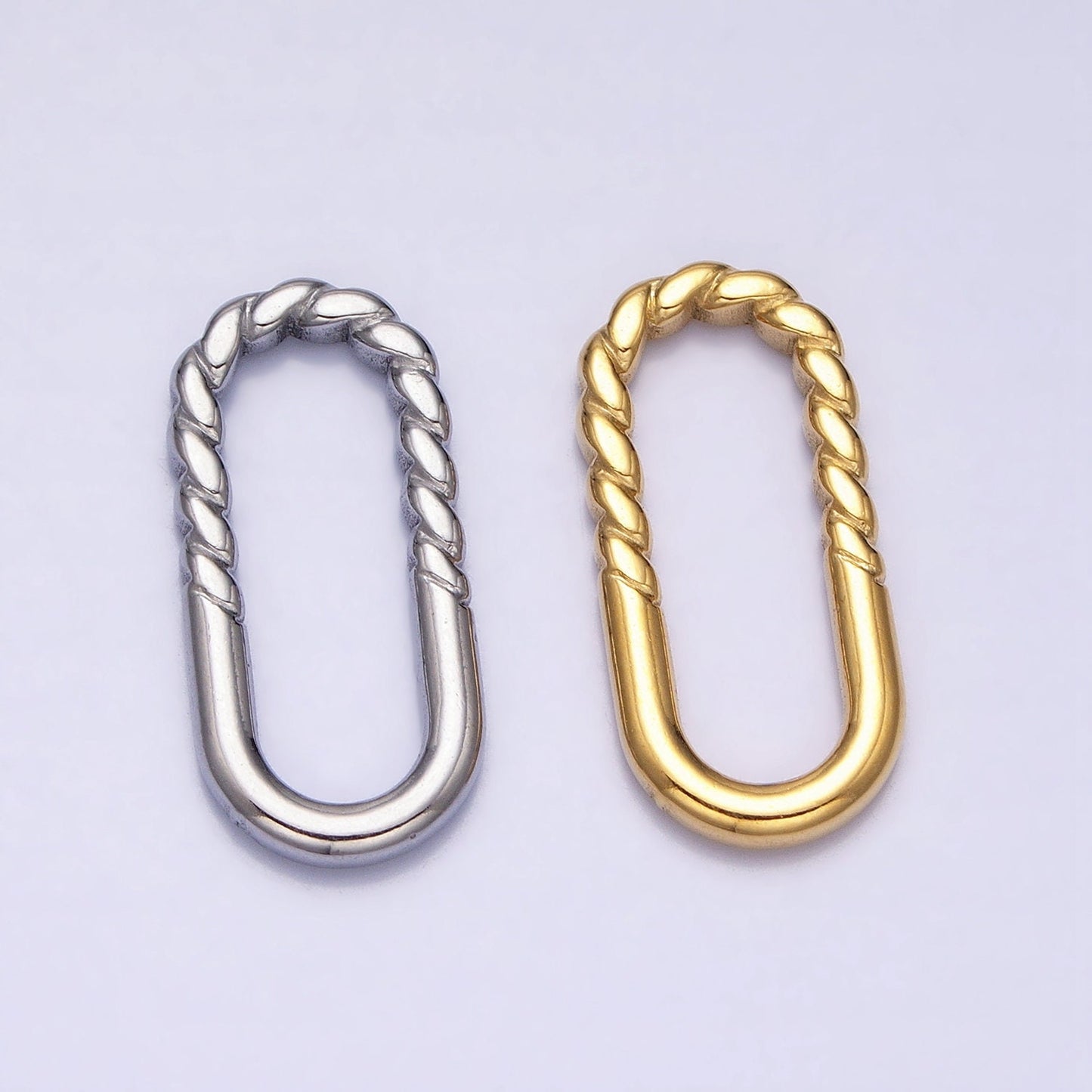 Gold Charm Enhancer Connector Twisted Rope Gold Oval Link Chain Enhancer Multiple Charm Thick Link Z290