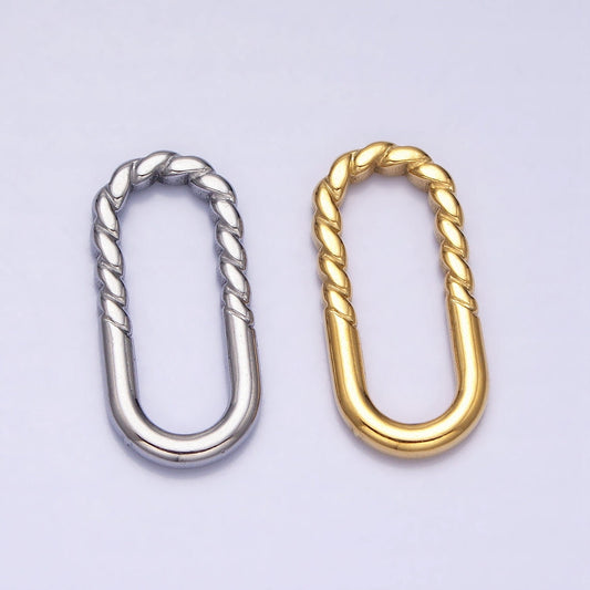 Gold Charm Enhancer Connector Twisted Rope Gold Oval Link Chain Enhancer Multiple Charm Thick Link Z290