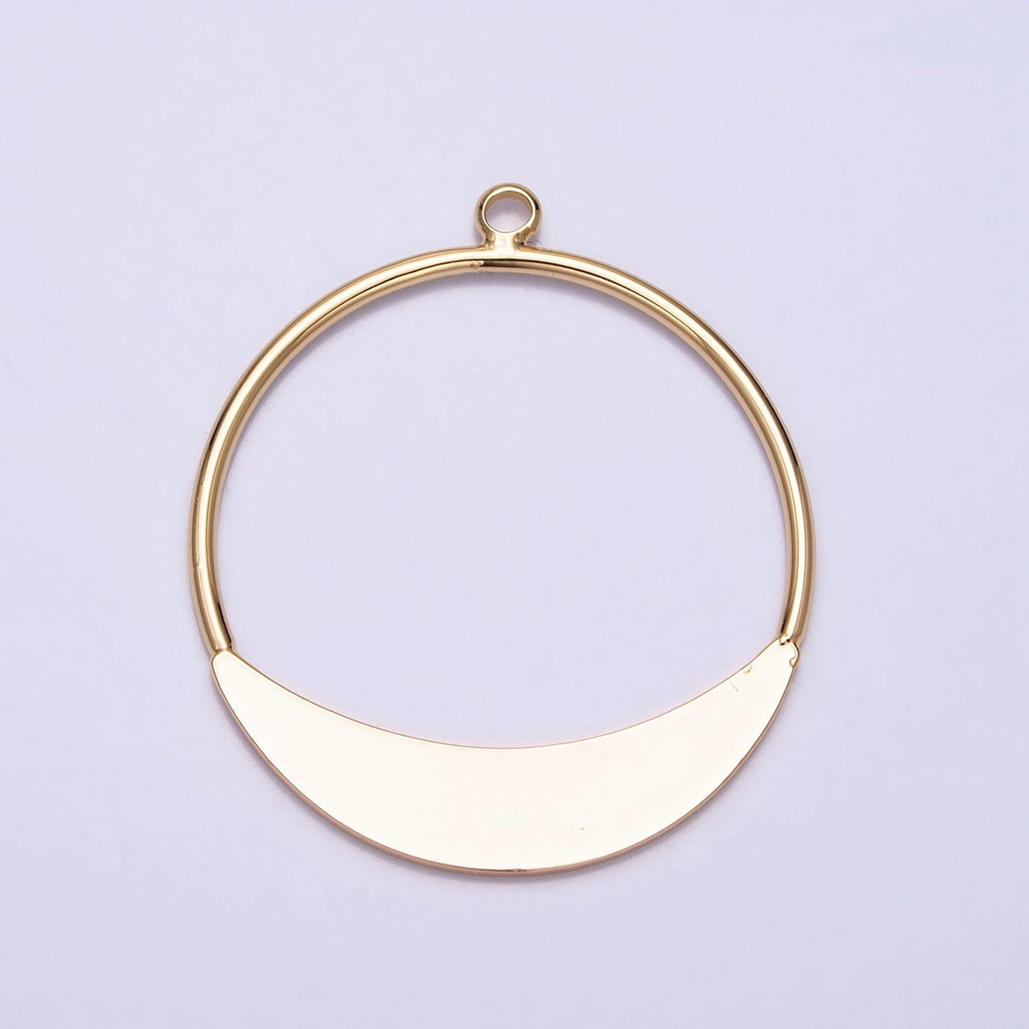 Geometric Crescent Round Circular Charm For Necklace Earring Component in Gold & Silver | AC631 AC632