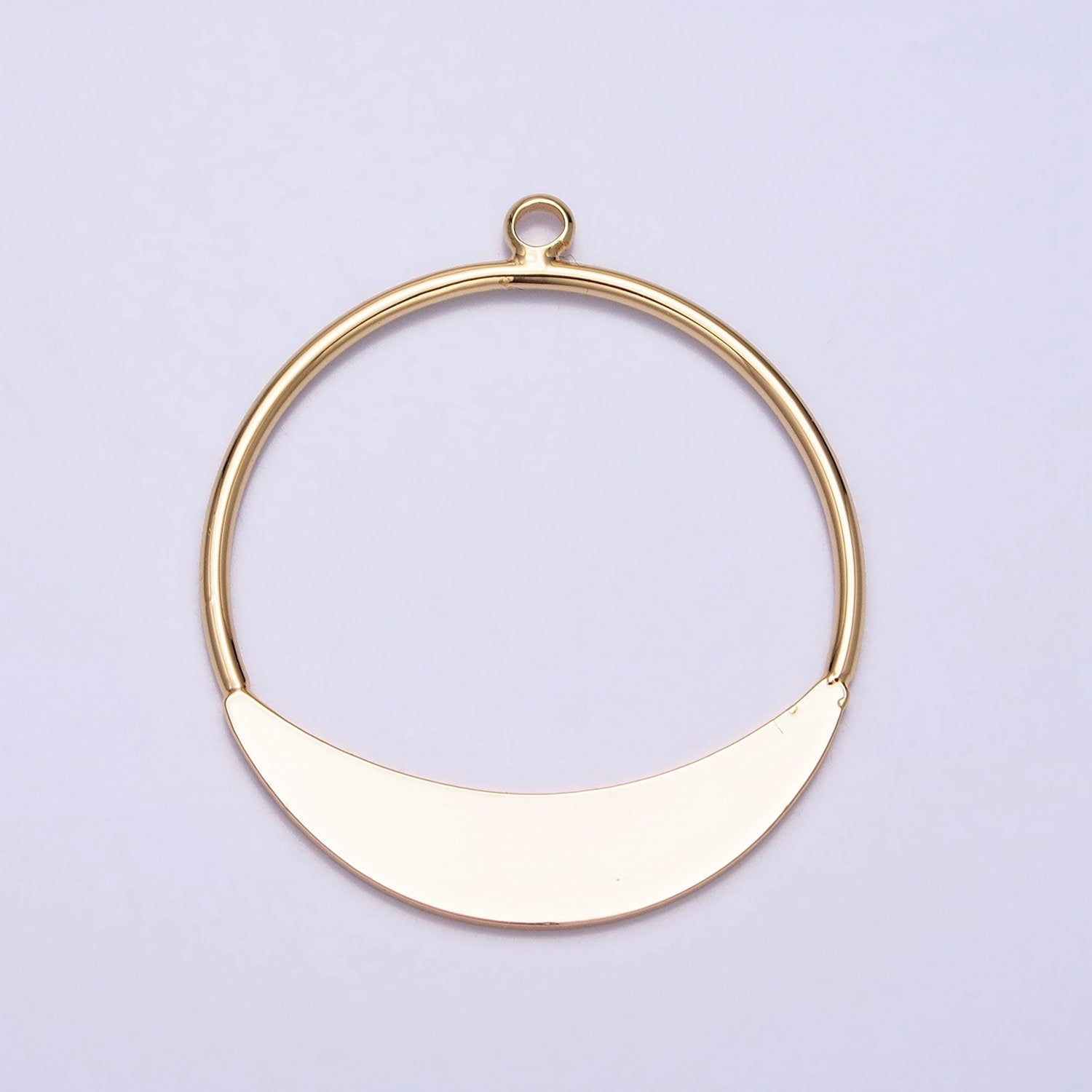 Geometric Crescent Round Circular Charm For Necklace Earring Component in Gold & Silver | AC631 AC632