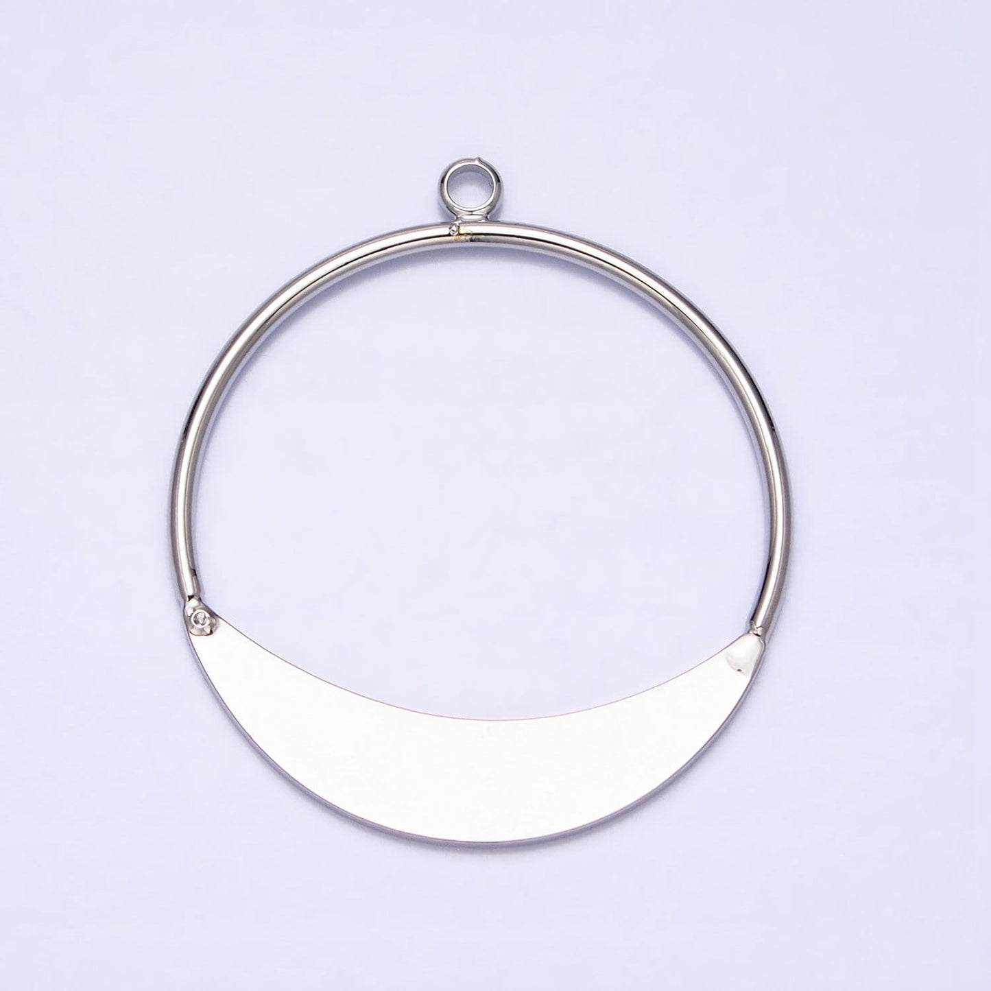 Geometric Crescent Round Circular Charm For Necklace Earring Component in Gold & Silver | AC631 AC632