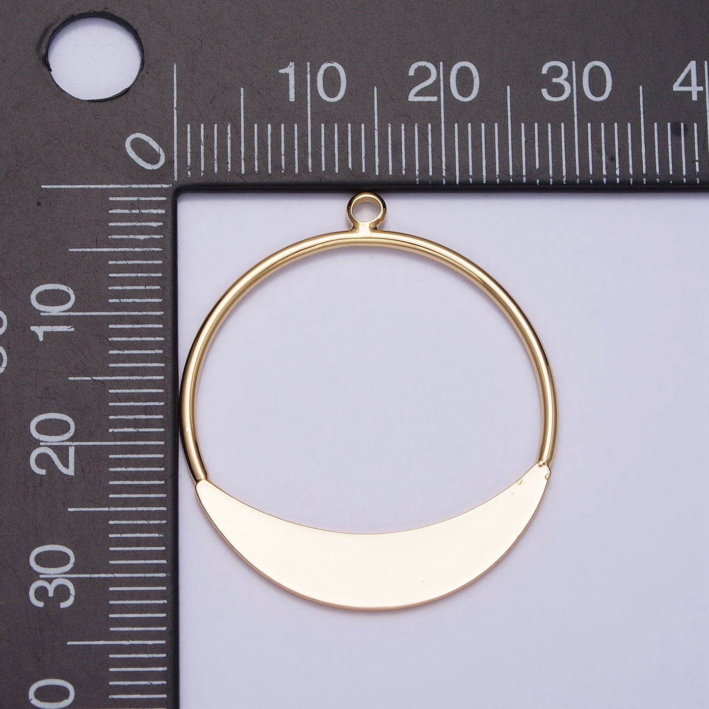 Geometric Crescent Round Circular Charm For Necklace Earring Component in Gold & Silver | AC631 AC632