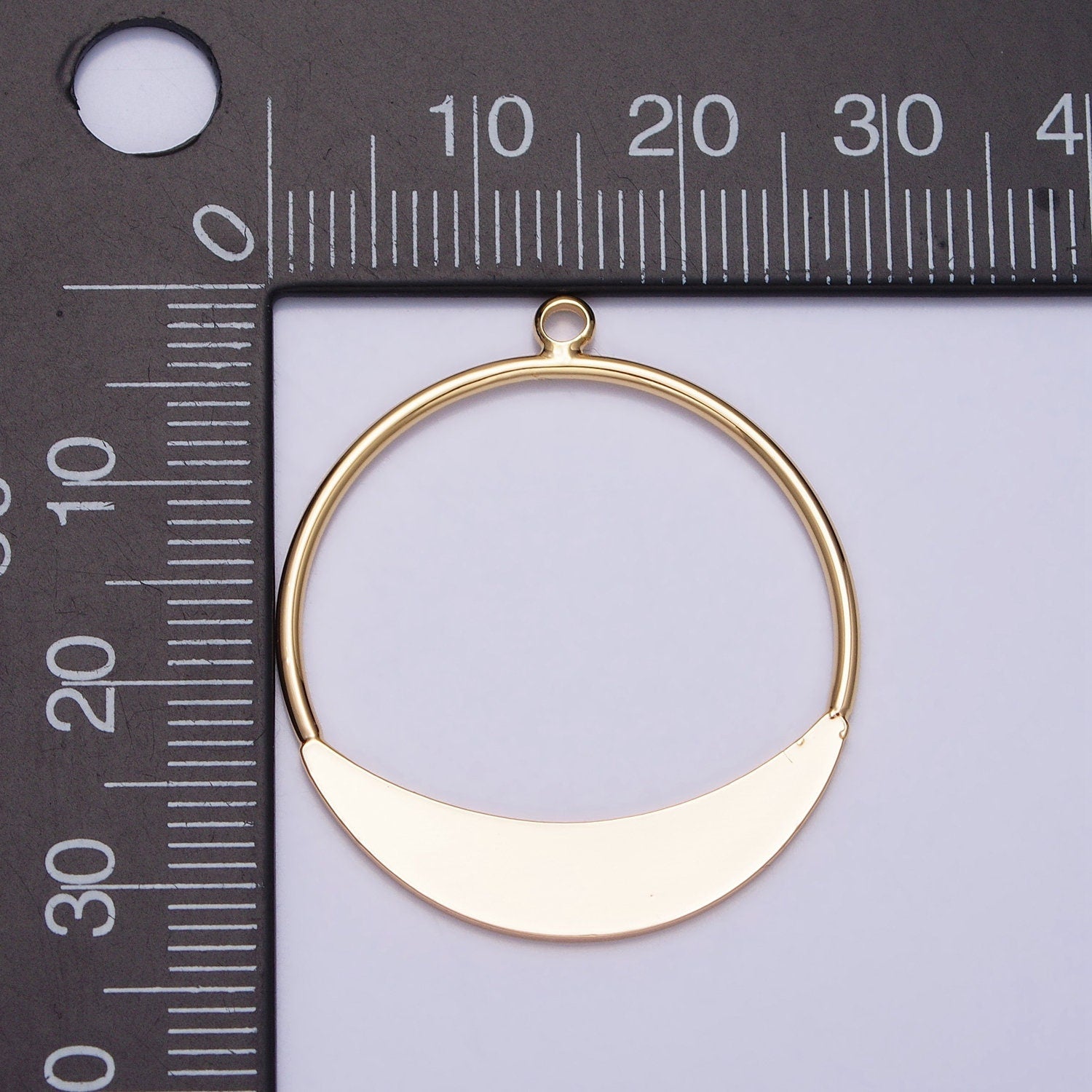 Geometric Crescent Round Circular Charm For Necklace Earring Component in Gold & Silver | AC631 AC632