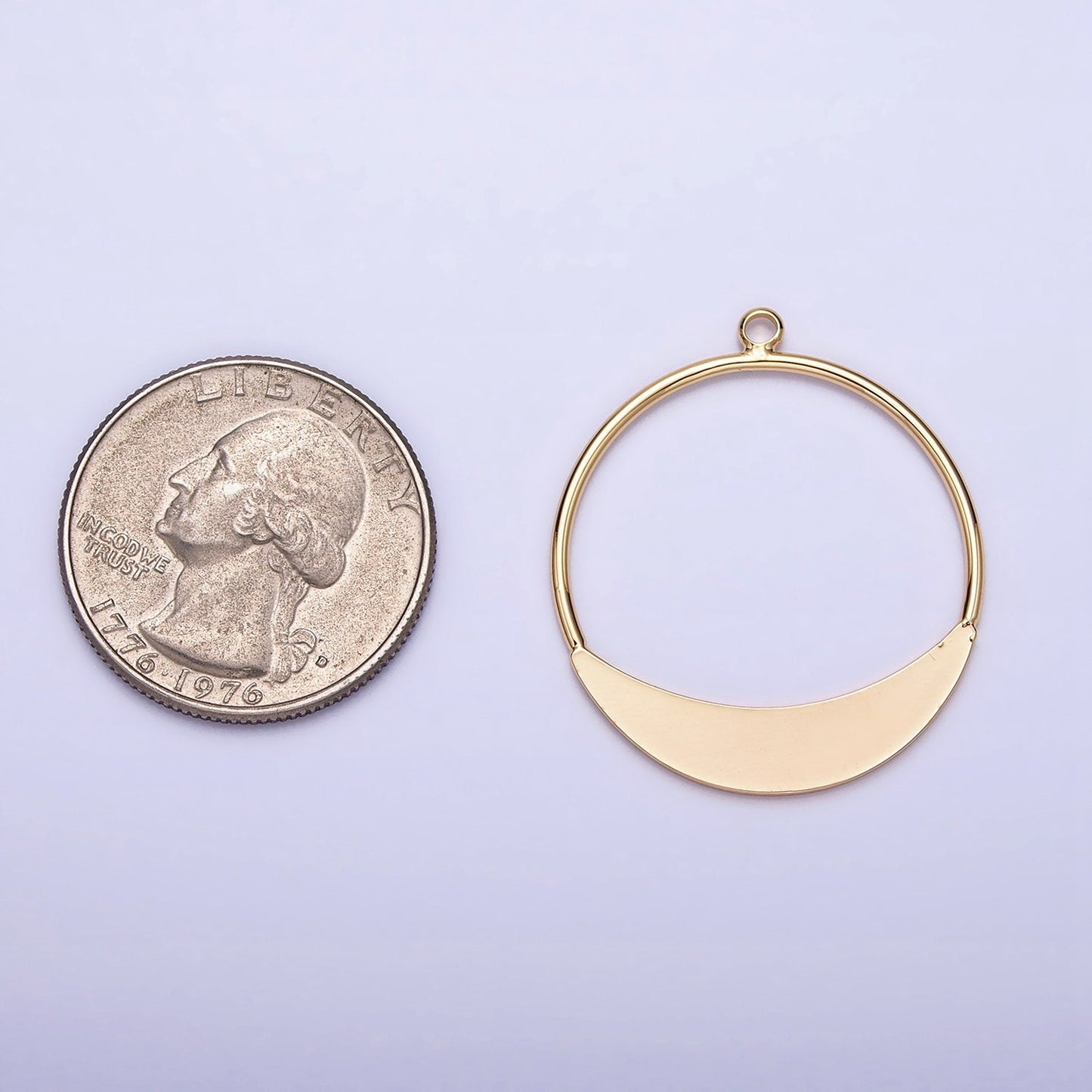 Geometric Crescent Round Circular Charm For Necklace Earring Component in Gold & Silver | AC631 AC632