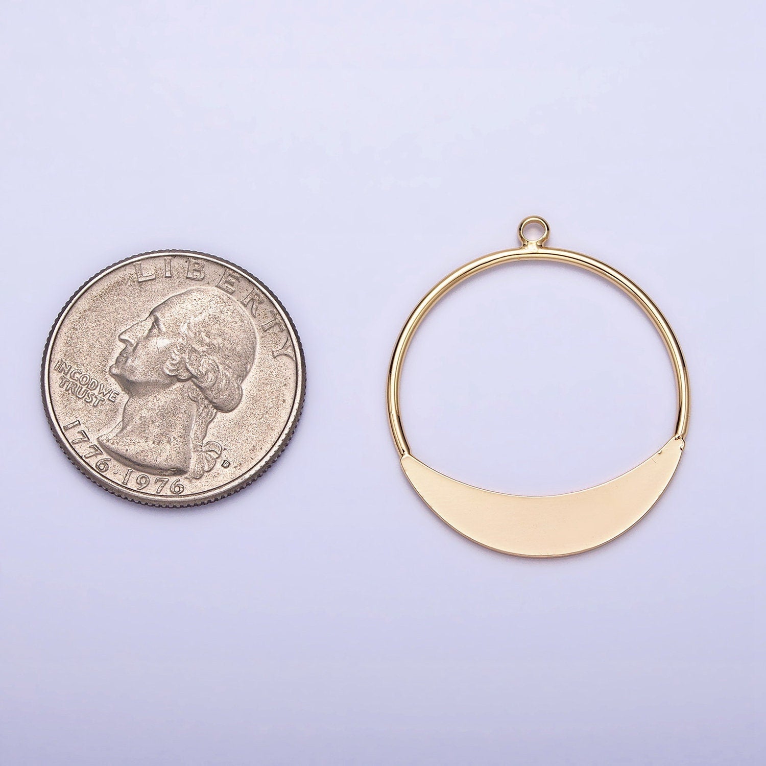 Geometric Crescent Round Circular Charm For Necklace Earring Component in Gold & Silver | AC631 AC632