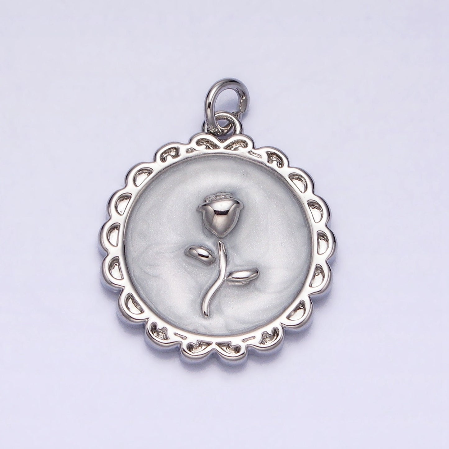 1Pc Gold Flower Star Rose Charms Blue, White, Pink Enamel Floral charm Decorative Round Disc Charm Medallion for Necklace Bracelet AC643