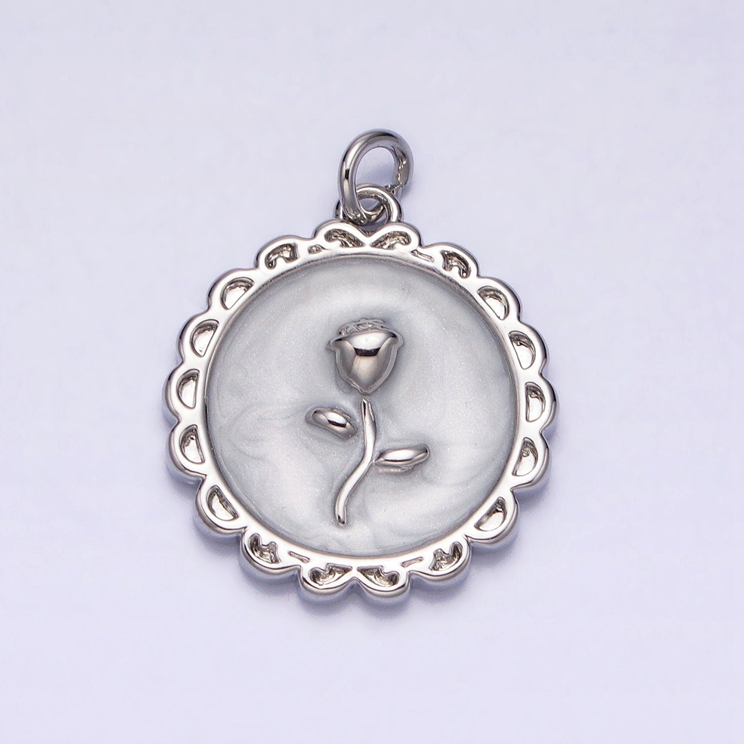 1Pc Gold Flower Star Rose Charms Blue, White, Pink Enamel Floral charm Decorative Round Disc Charm Medallion for Necklace Bracelet AC643