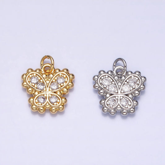 Mini Gold Butterfly Charm Cubic Animal Charm Mariposa Monrach Pendant Dangle Charms for Bracelet Necklace Earring Supply Component ac629
