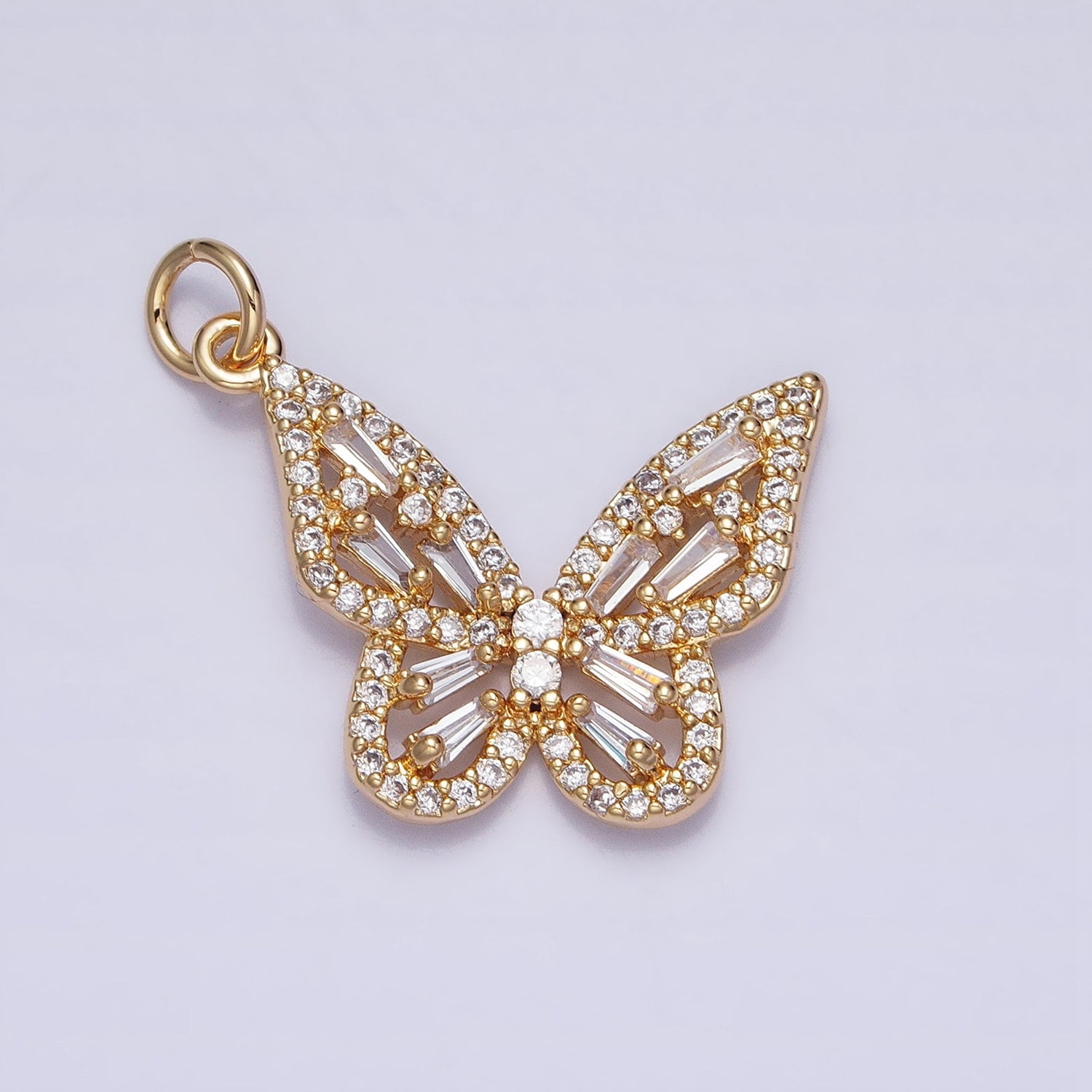 Dainty 18K Gold Plated Micro Pave Monarch Butterfly Charm, Cubic Zirconia Mariposa Pendant Charm, Gold Charm,DIYJewelry,chp321-323