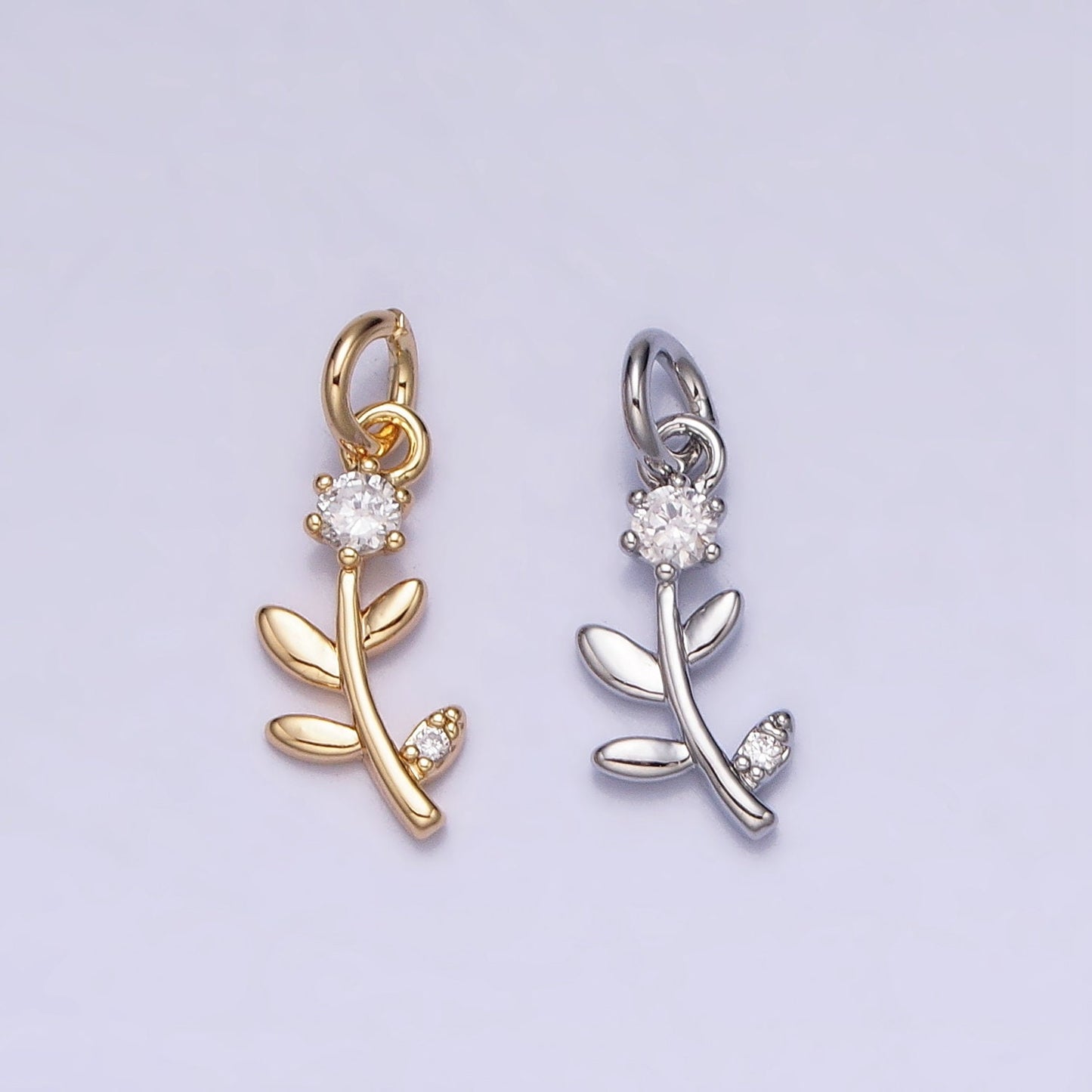 Gold Flower 24K Gold Filled Tiny Charms, Gold Filled Enamel Charm, Gold Floral charm Spring Colorful Jewelry Inspired, 1598