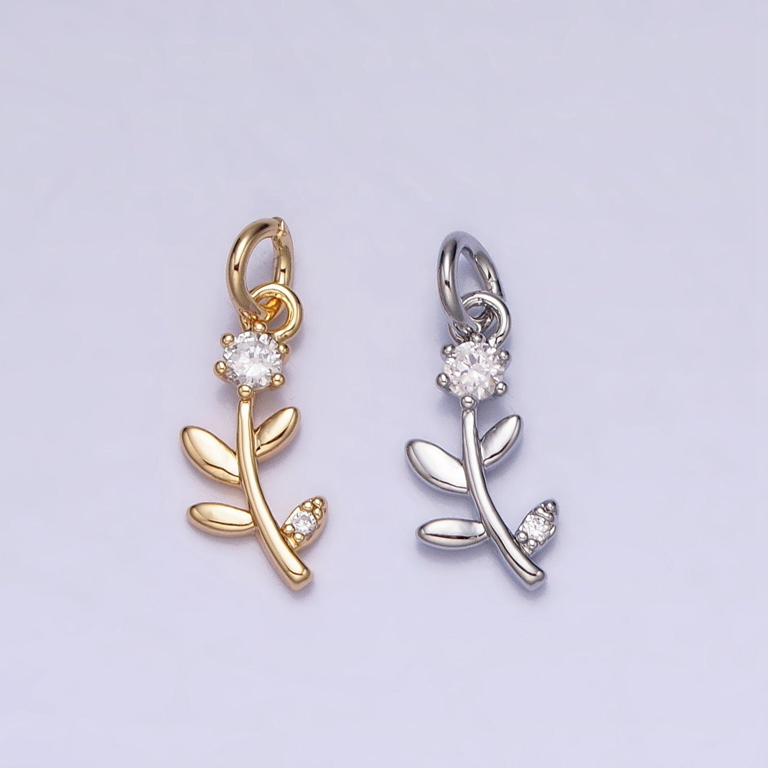 Gold Flower 24K Gold Filled Tiny Charms, Gold Filled Enamel Charm, Gold Floral charm Spring Colorful Jewelry Inspired, 1598