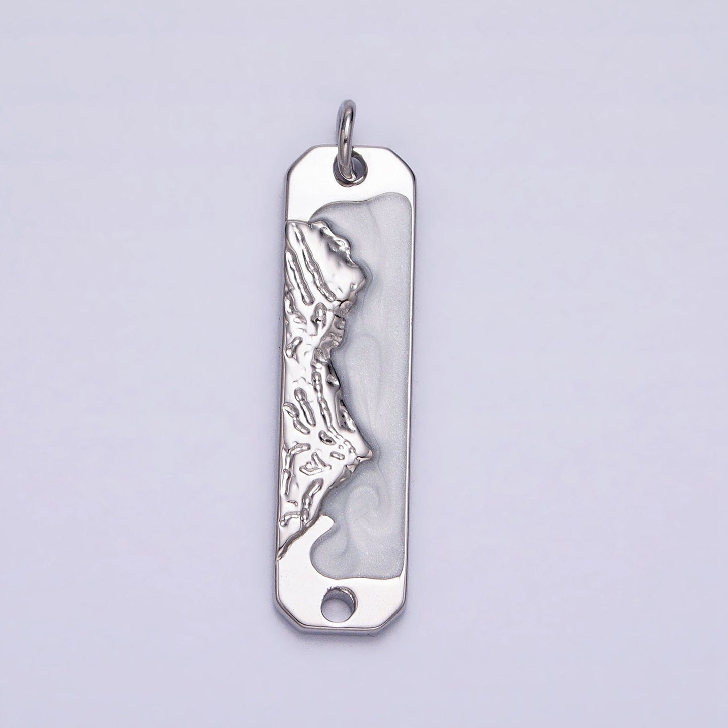 Pink Enamel Long Bar Mountain Charm Silver Gold Mountain Range Peaks Hill Earth Day Necklace Pendant AC569 AC570 AC571 AC572