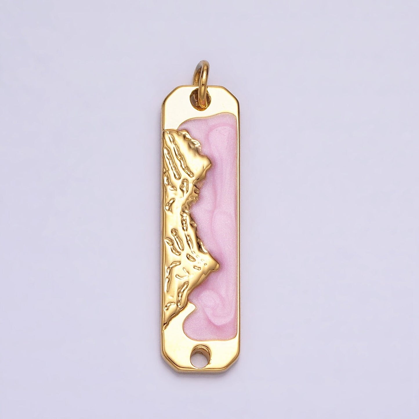 Pink Enamel Long Bar Mountain Charm Silver Gold Mountain Range Peaks Hill Earth Day Necklace Pendant AC569 AC570 AC571 AC572