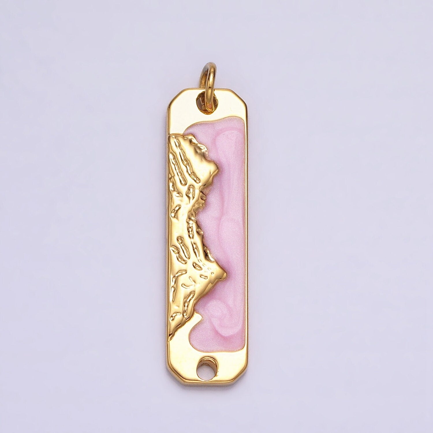 Pink Enamel Long Bar Mountain Charm Silver Gold Mountain Range Peaks Hill Earth Day Necklace Pendant AC569 AC570 AC571 AC572