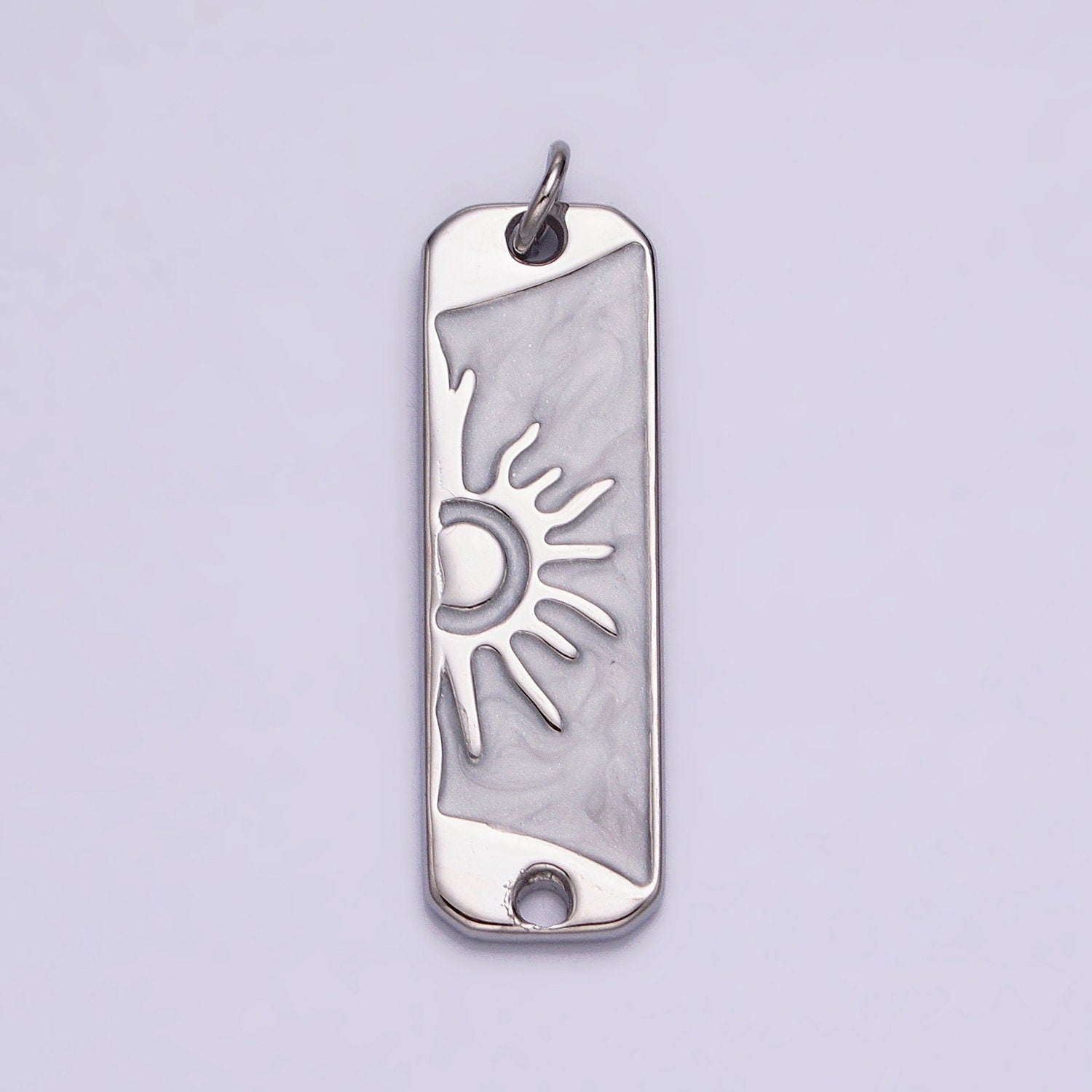 Pink Enamel Long Sun Charm Silver Gold Sun Rise Earth Day Necklace Pendant AC581 AC582