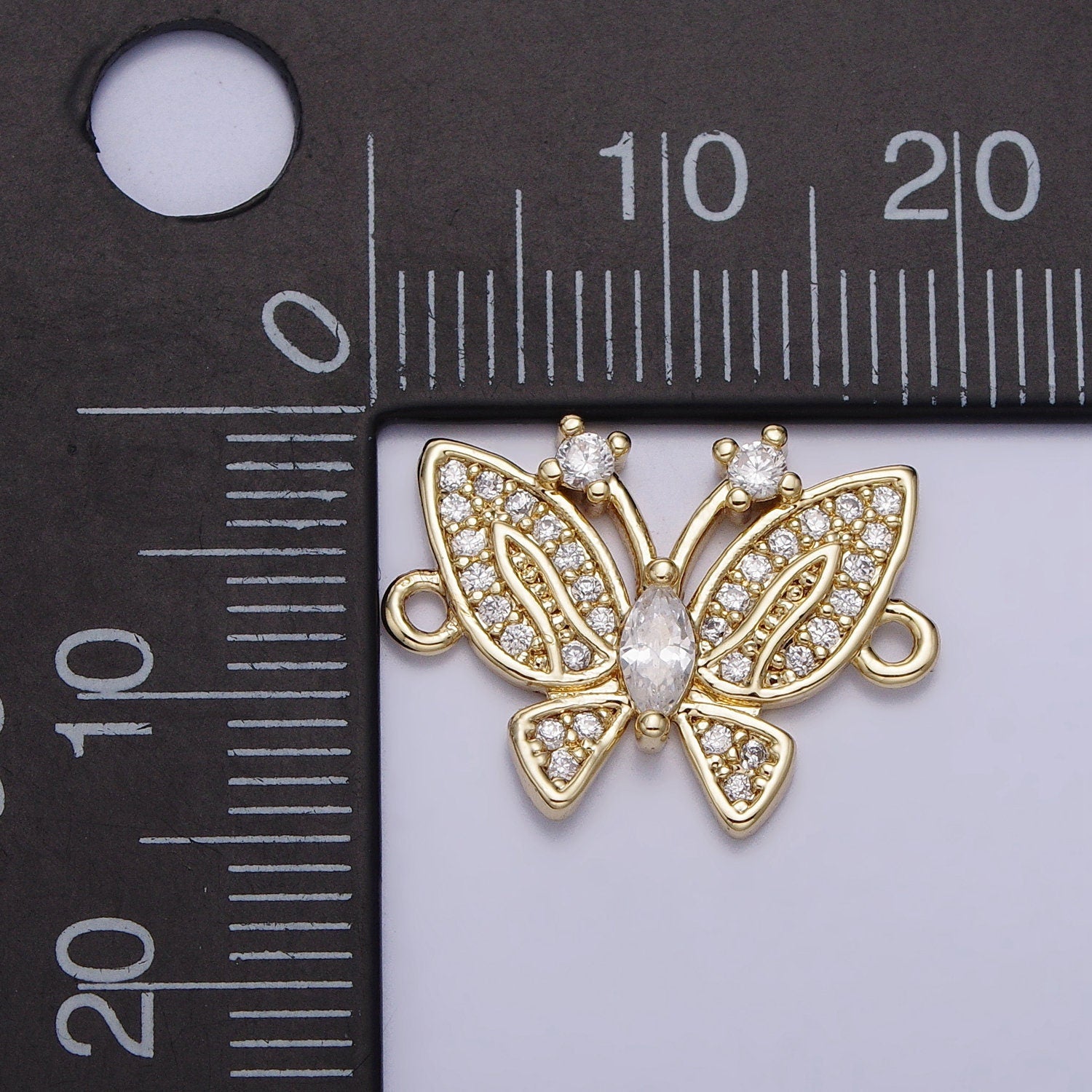 Dainty Butterfly Charm Connector Link Micro Pave CZ Stone Bracelet Necklace Pendant Charm for Personalized Jewelry Findings Y-882