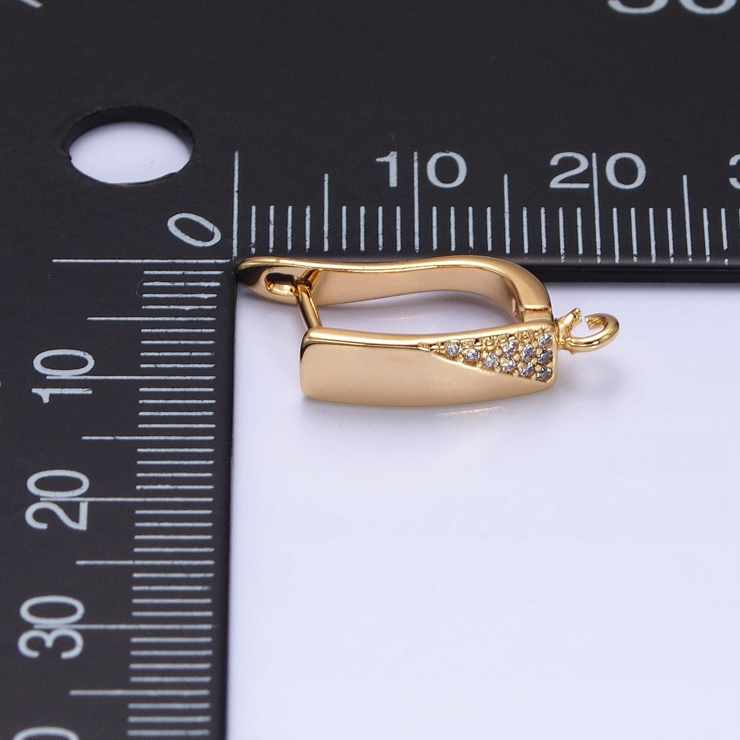 16k Gold Plated over brass Huggie leverback Earring wih Open Link for Handmade Jewelry Component Z188
