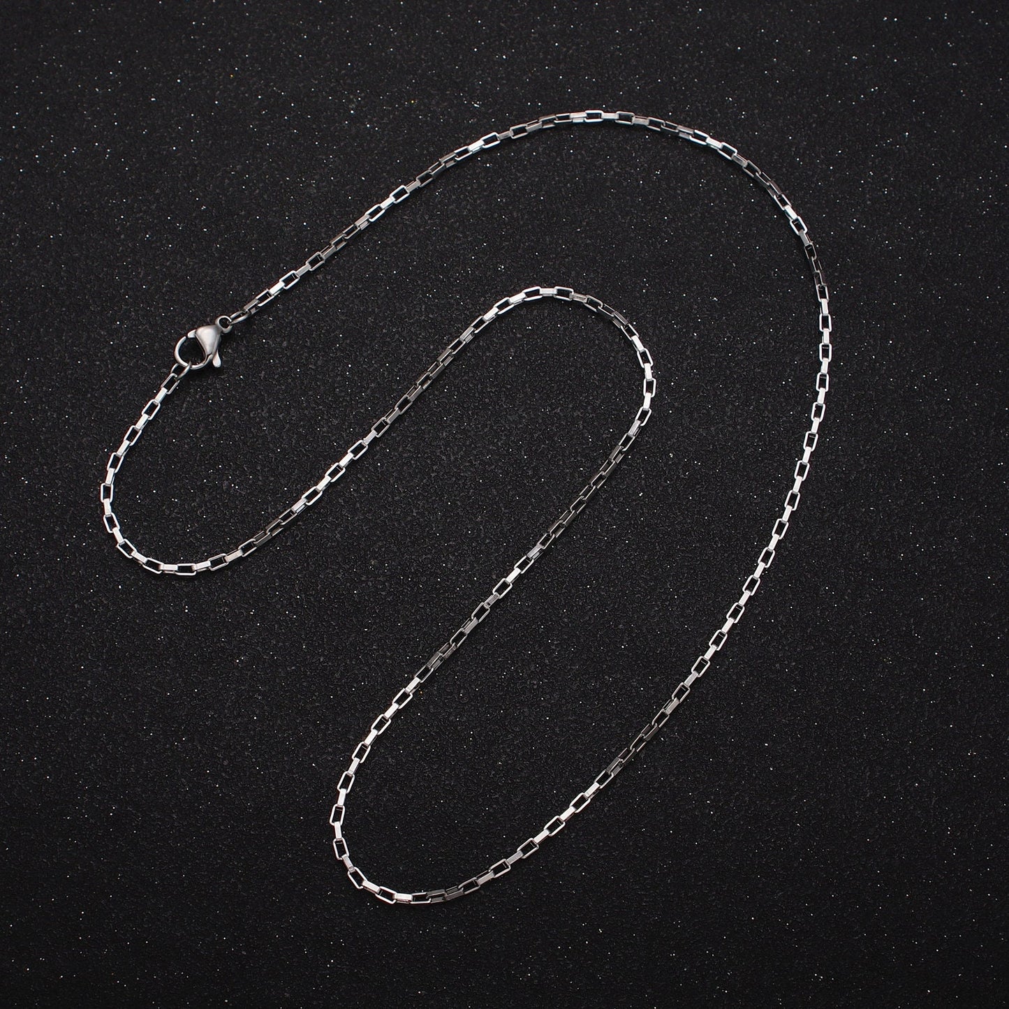 17.7 Inch Stainless Steel Paperclip Finished Unisex Chain, Ready to Wear Stainless Tiny link Chain for Necklace component Supply WA1696