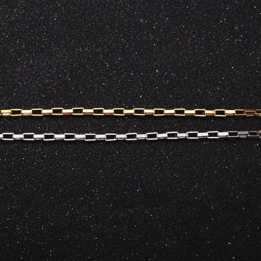 17.7 Inch Stainless Steel Paperclip Finished Unisex Chain, Ready to Wear Stainless Tiny link Chain for Necklace component Supply WA1696