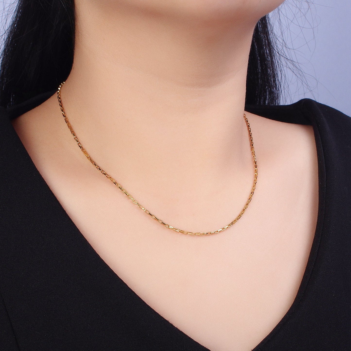 17.7 Inch Stainless Steel Paperclip Finished Unisex Chain, Ready to Wear Stainless Tiny link Chain for Necklace component Supply WA1696