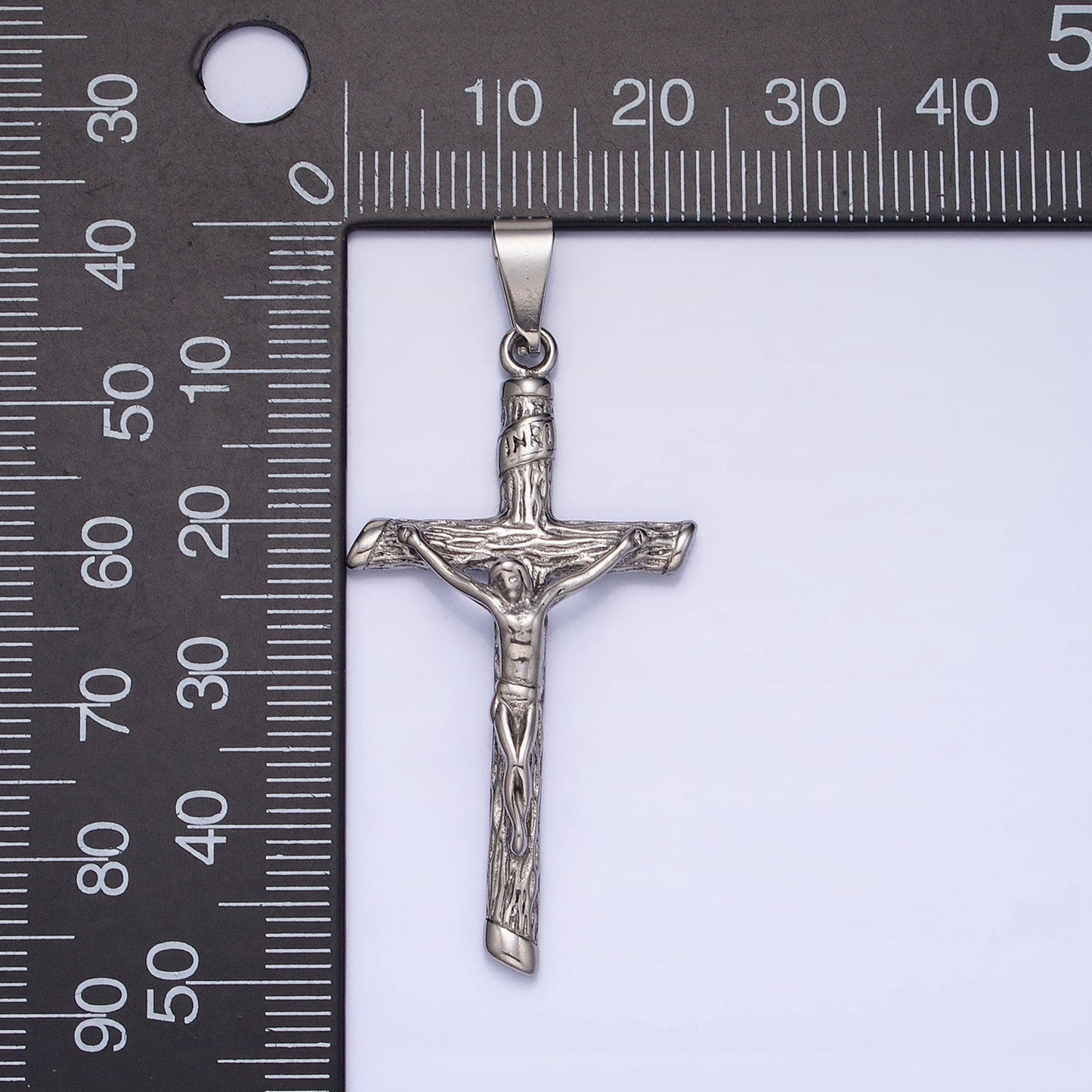 Men Cross Charm Stainless Steel Crucifix Charm in Gold Silver Color Religious Heavy Hard Pendant Lead Nickel Free Tarnish Free | J812